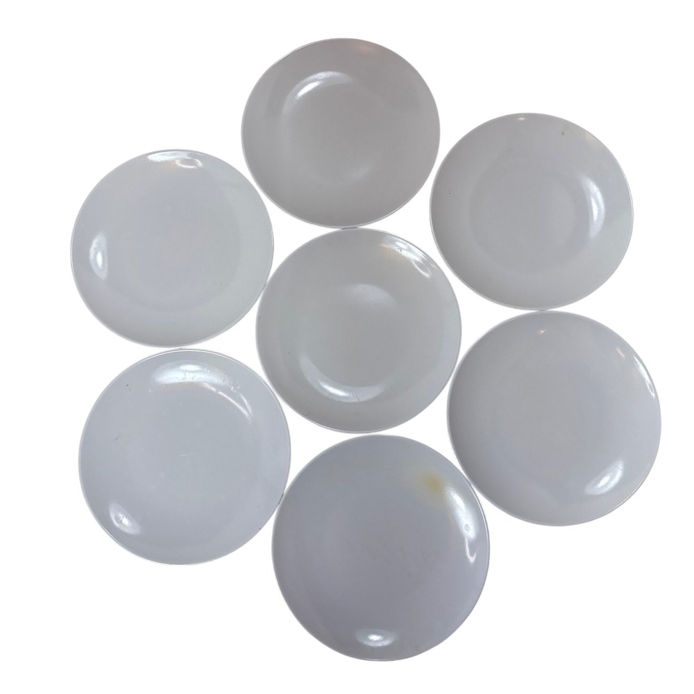 Vintage Prolon 7201 White Melamine Dessert Plates Set of 7‎ MCM 5.75 Inch
